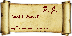 Pascht József névjegykártya